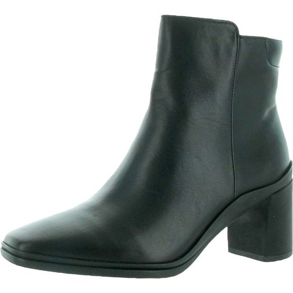 Naturalizer Shoes - NATURALIZER Womens Black Leather Ankle Boots Chunky Block Heel Shoes Size 11 NWT